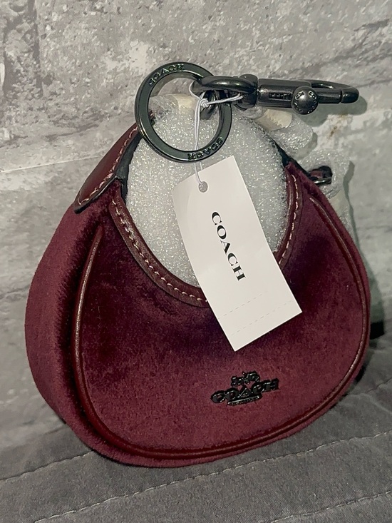 Coach Handbags - Coach Burgundy velvet carmen Mini Keychain charm
